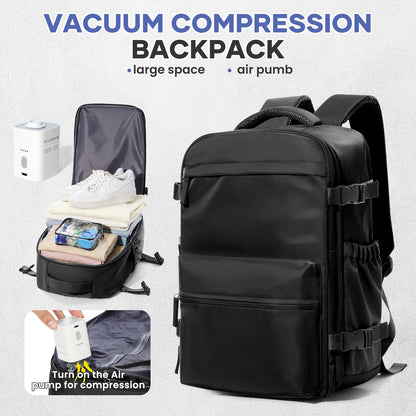 Vacuum Backpack Travel Bag for Men Large Capacity Backpack Business Laptop Backpack Women Men Expandable Backpack School Bag