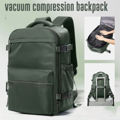 Vacuum Backpack Travel Bag for Men Large Capacity Backpack Business Laptop Backpack Women Men Expandable Backpack School Bag