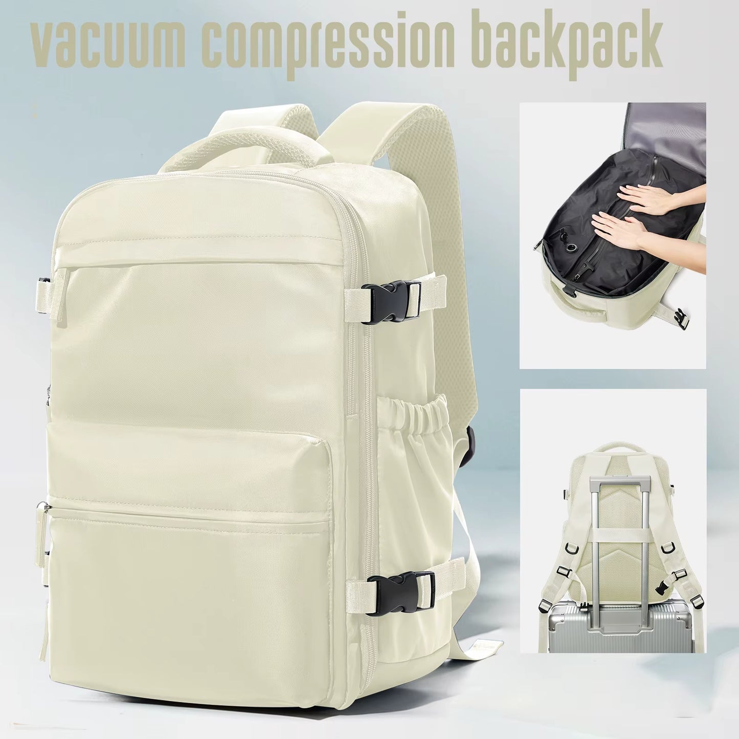 Vacuum Backpack Travel Bag for Men Large Capacity Backpack Business Laptop Backpack Women Men Expandable Backpack School Bag